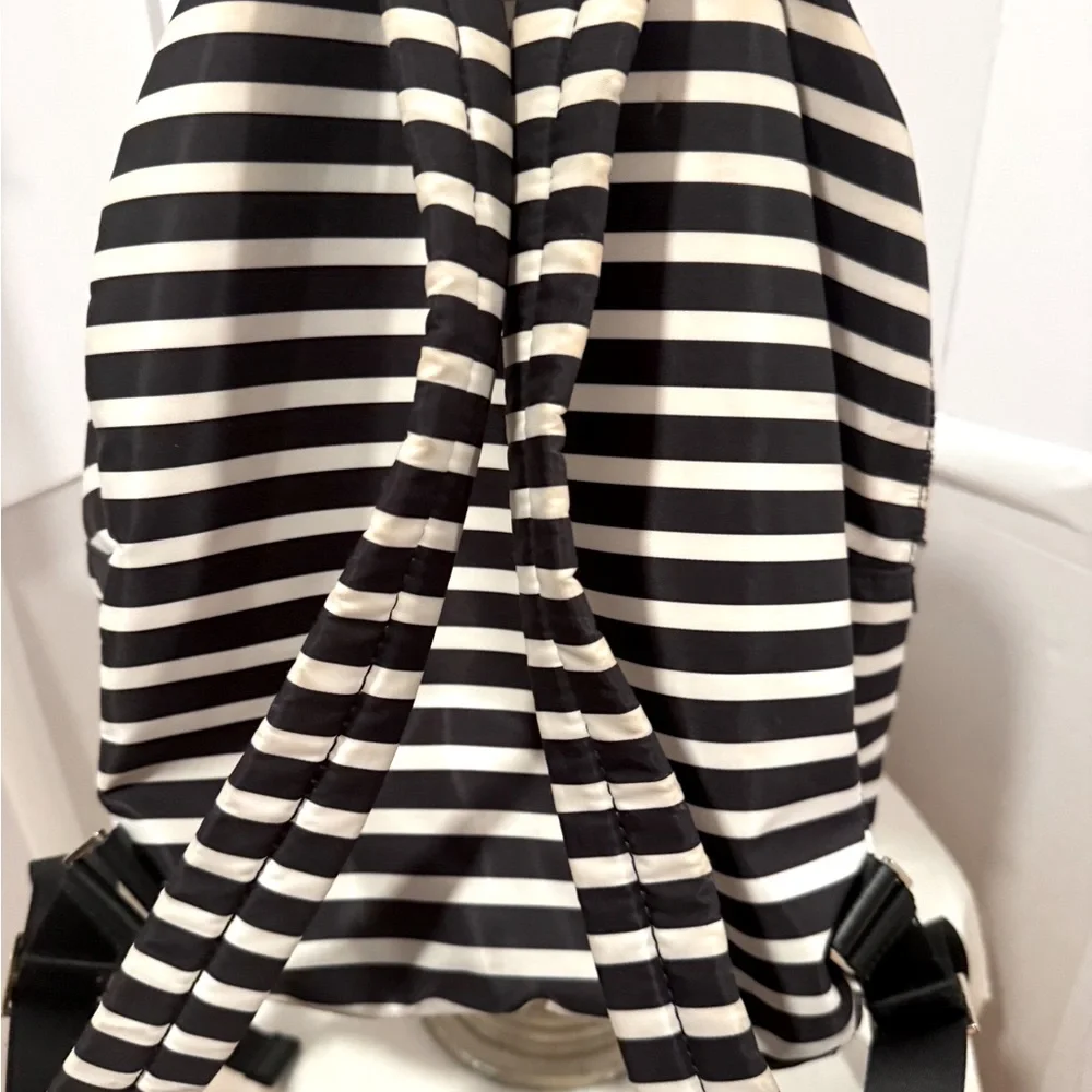 Kate Spade Black and white striped back pack